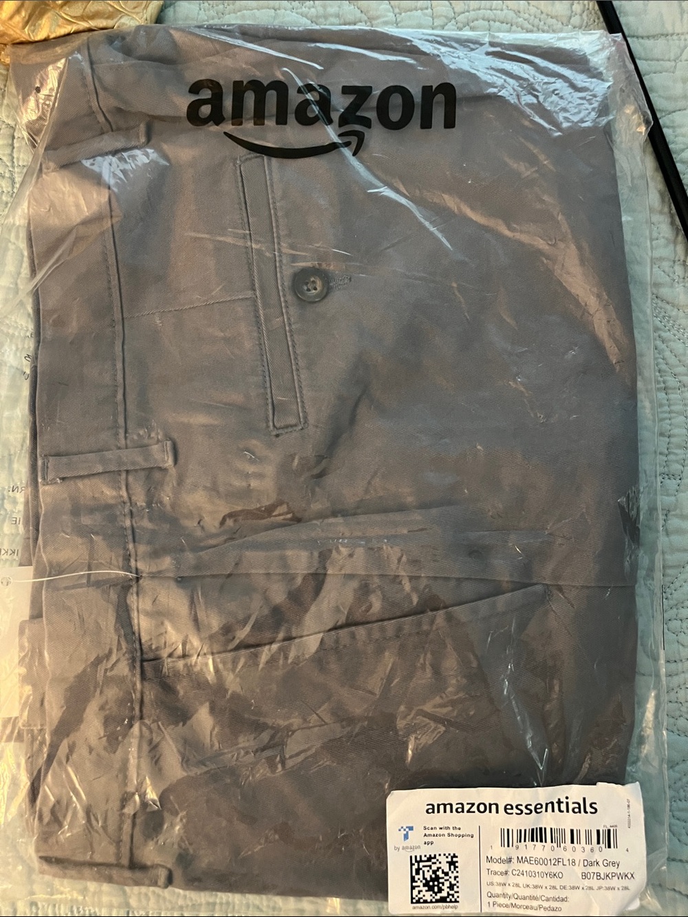 Amazon Essentials Men’s Dark Gray Chinos